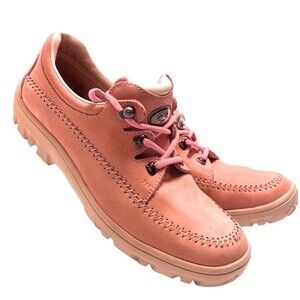 Bally Gulf 03 Leather Golf Laced Sneaker Shoes in Salmon Pink and White 6M